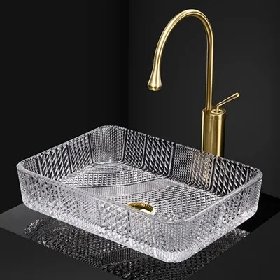 Quadratbeckenglasgefäßspüle